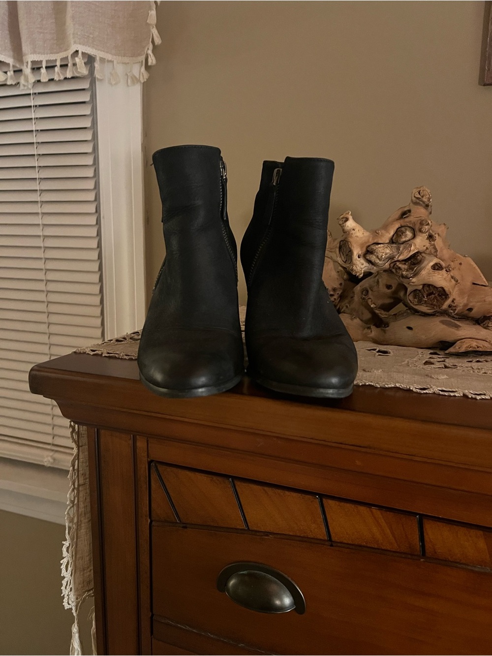 Michael Kors Black Leather Zip Ankle Booties